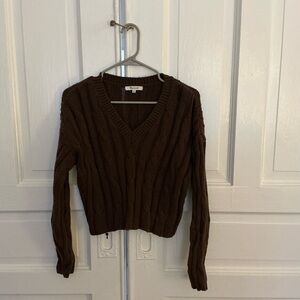 Brown Cable Knit Madewell Sweater